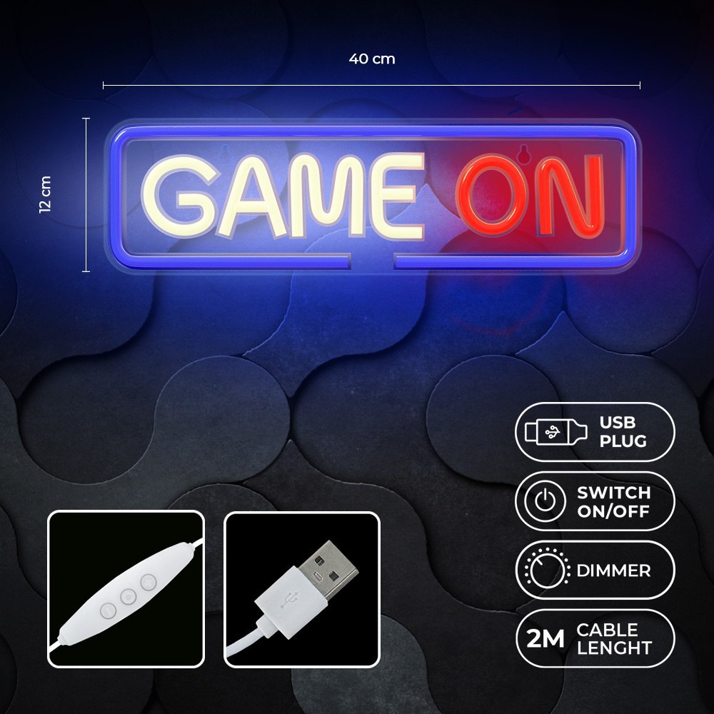 Neon PLEXI LED GAME ON multikolor FPNE23 Forever Light